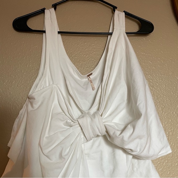 NWOT - FREE PEOPLE - White Bow Cami Tank Top - Stretchy SOFT - Size S - New! - Picture 8 of 12